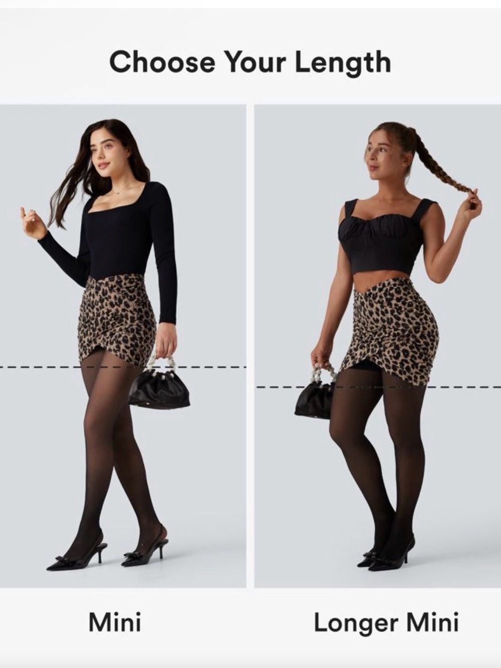 HALARA Leopard Ruched Mini Skort - Picture 2 of 6
